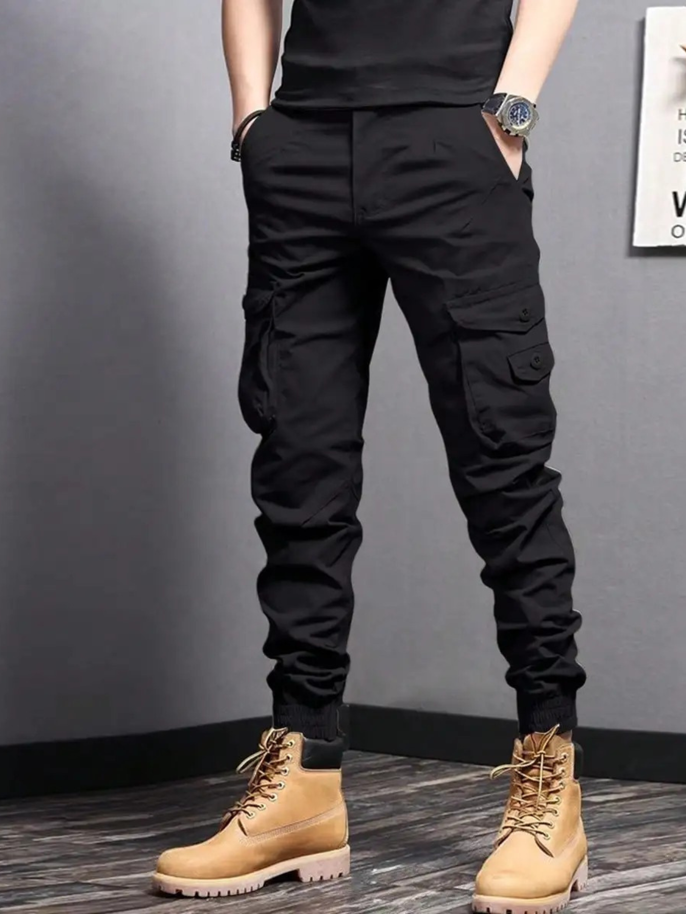 Cargo Trousers - Tapered Fit with Pocket Detail