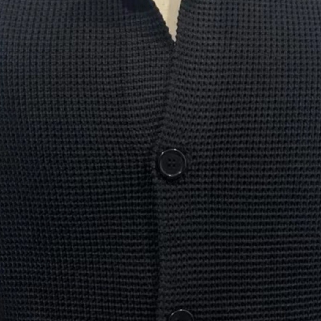 Knit Cardigan - Button Front with Structured Collar