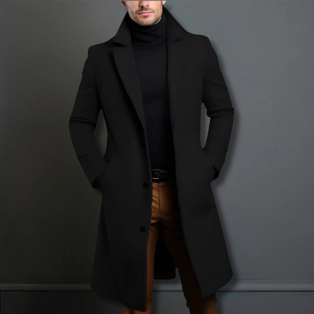 Long Coat - Single Breasted with Structured Lapels