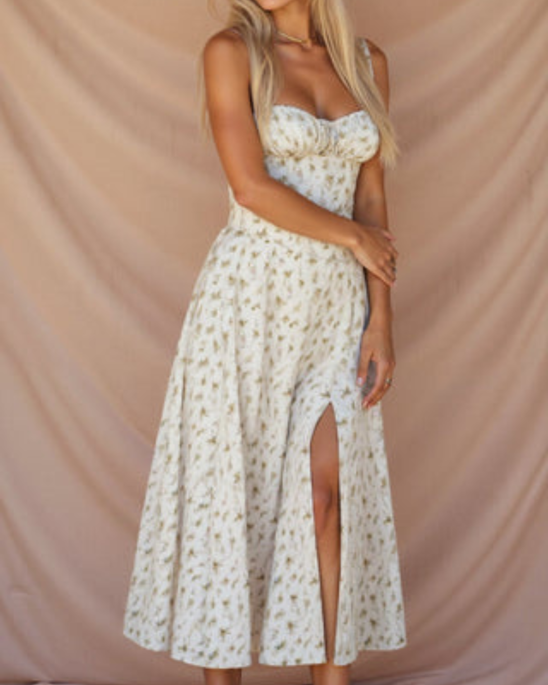 Women's Floral Wedding Guest Wrap Maxi Dress