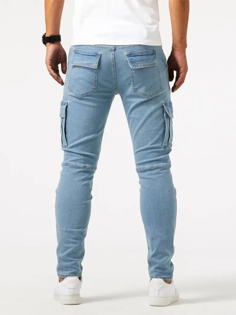 Slim Fit Cargo Jeans - Stretch Tapered Style