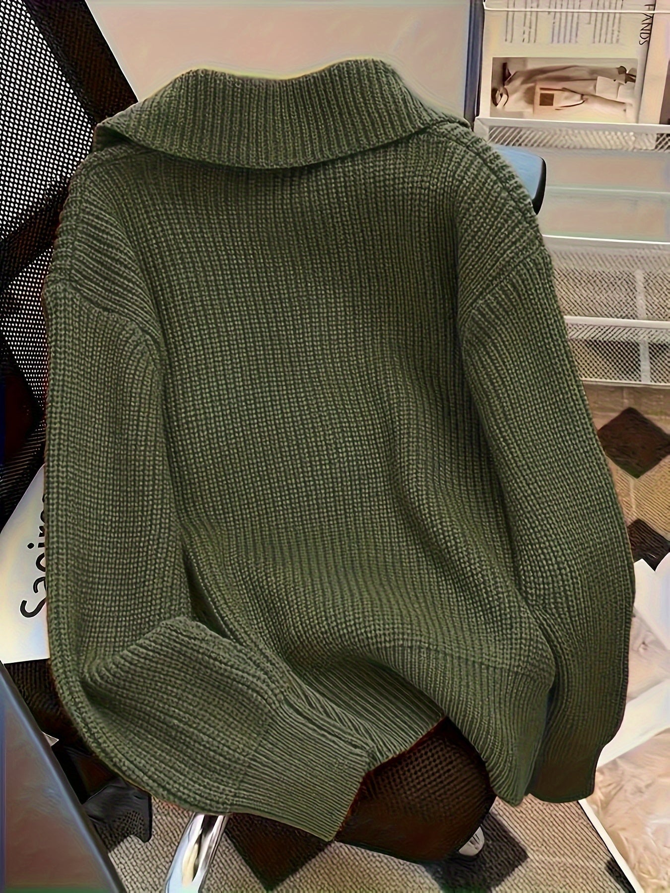 Cardigan | Oversized Fit with Large Button Detail