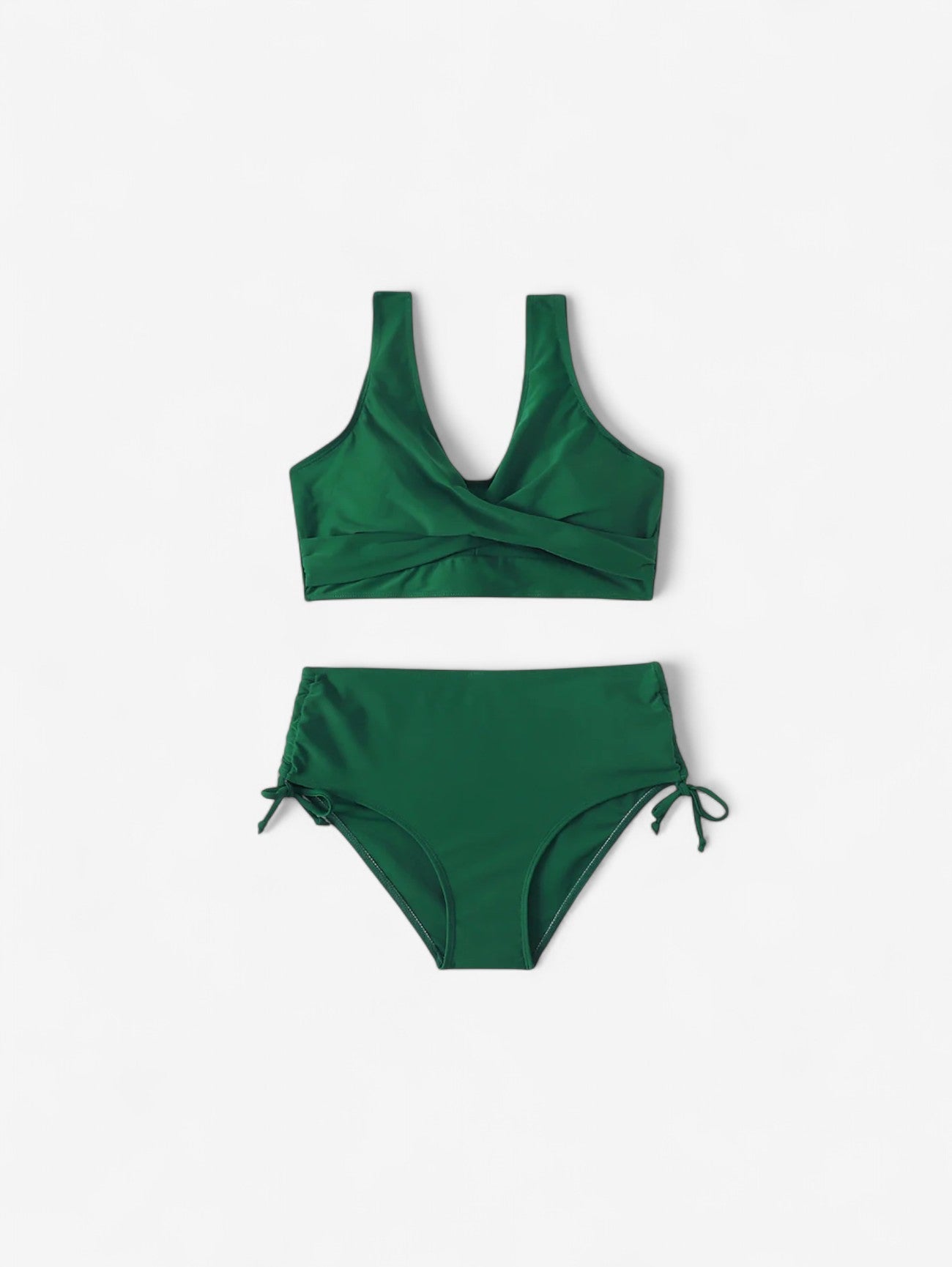 Women's 2 Piece Lace Up Back High Waisted Bikini Set