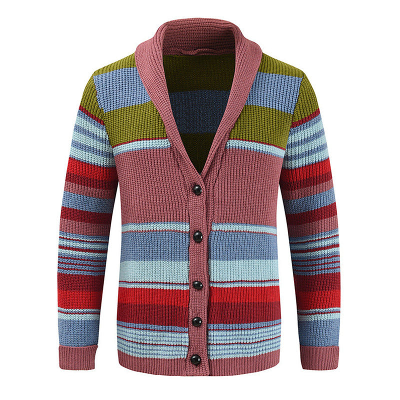 Button Front Cardigan | Striped Pattern