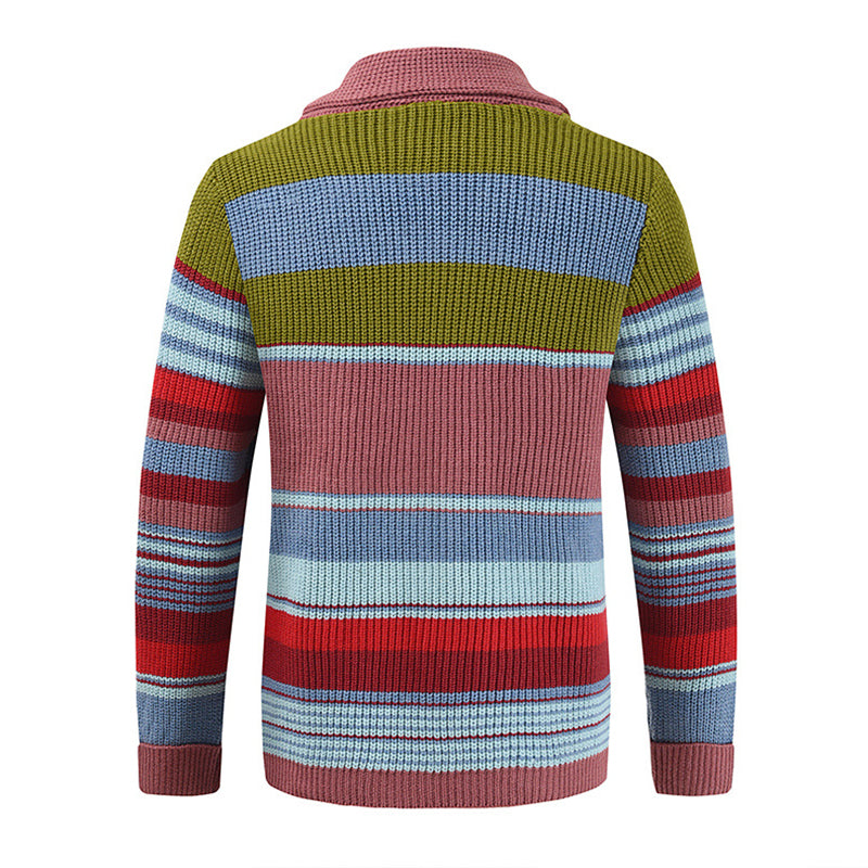 Button Front Cardigan | Striped Pattern