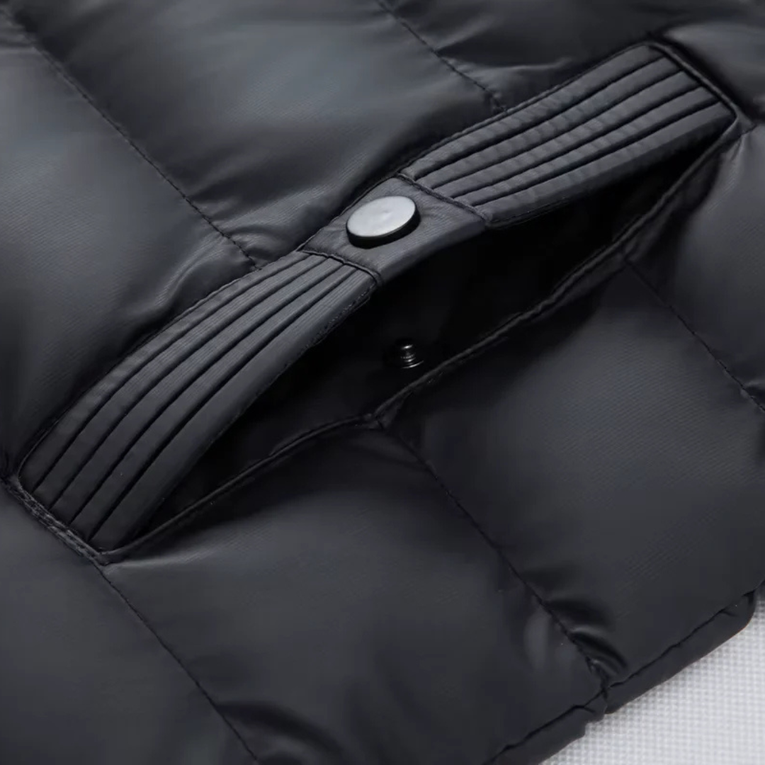 Men’s Hooded Puffer Jacket | Padded Zip Up Hybrid Winter Coat