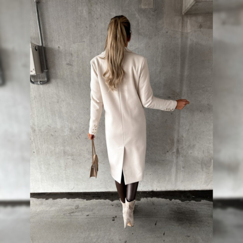 Longline Coat - Double Button Fit with Structured Lapels