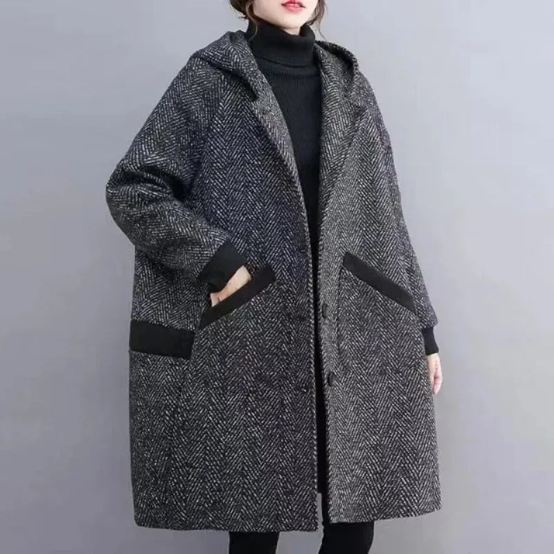 Elysia | Vintage Hooded Coat - Cozy Elegance for Autumn & Winter Fashion