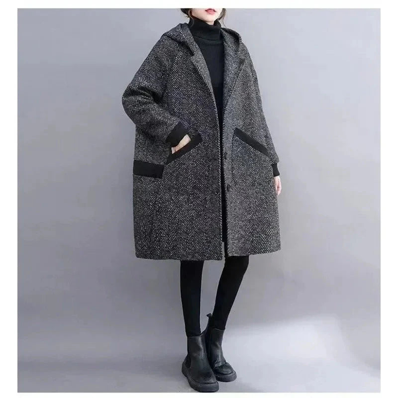 Elysia | Vintage Hooded Coat - Cozy Elegance for Autumn & Winter Fashion