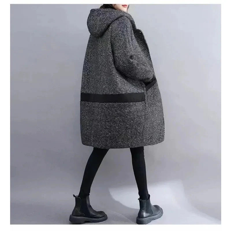 Elysia | Vintage Hooded Coat - Cozy Elegance for Autumn & Winter Fashion