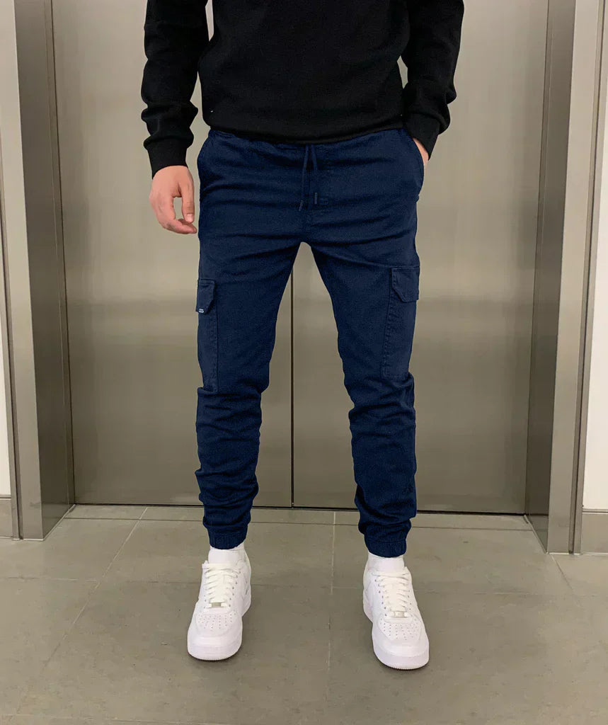 Slim Fit Cargo Pants - Drawstring Waist