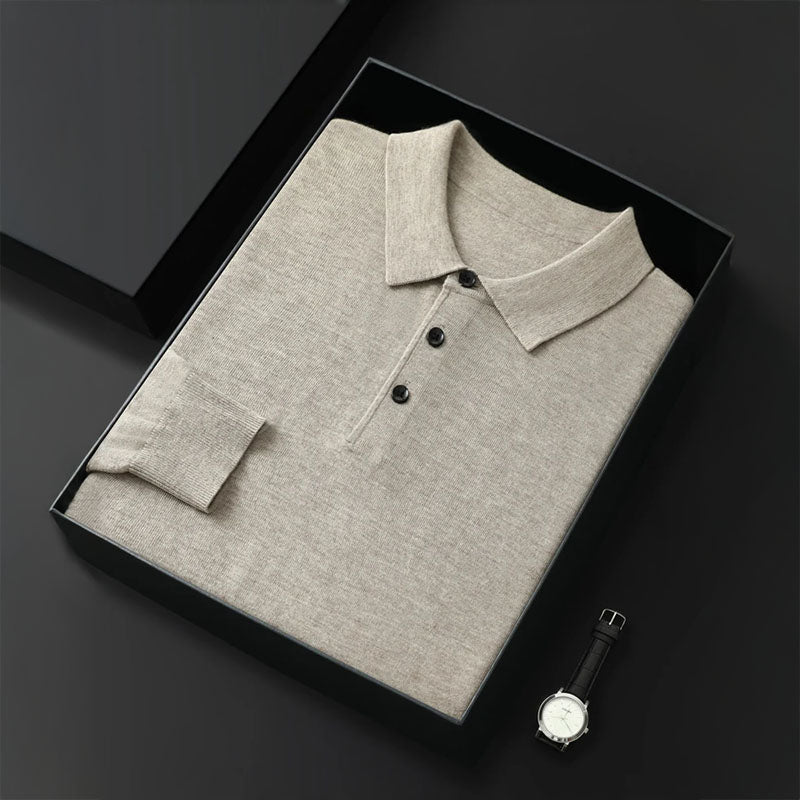 Long Sleeve Polo Shirt | Classic Button Design