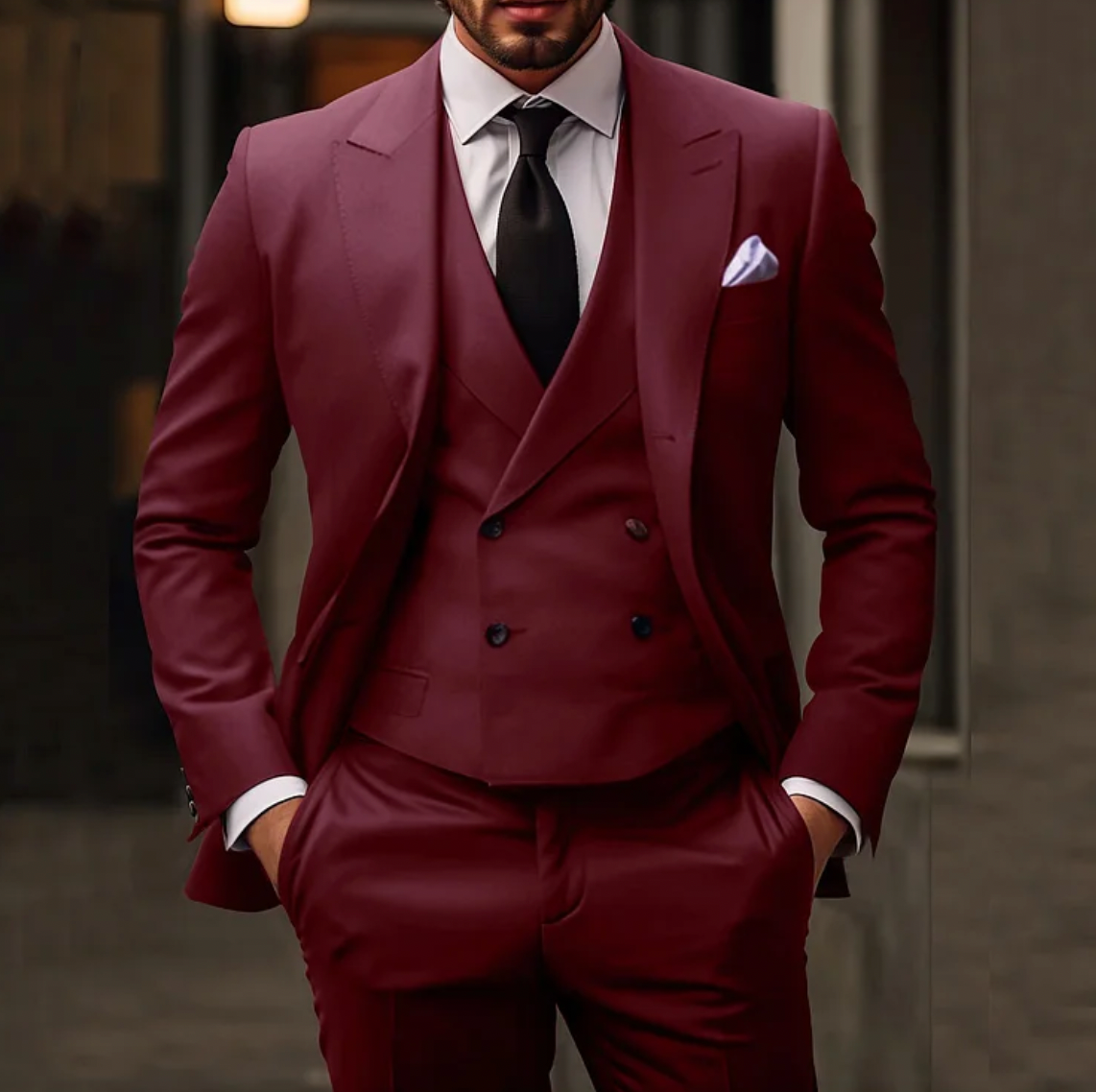 3 Piece Suit - Slim Fit Blazer with Waistcoat and Trousers