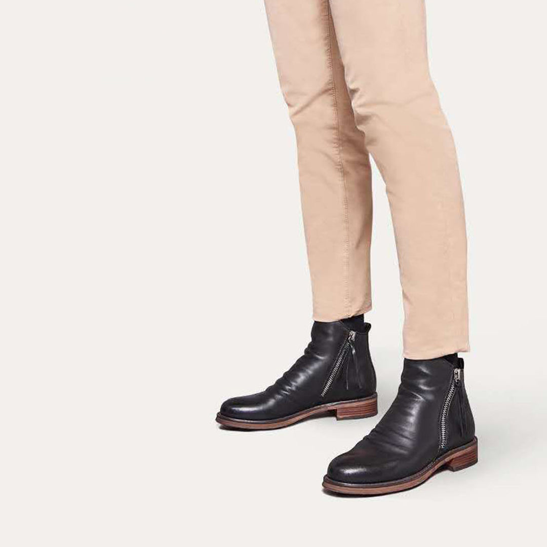 Ankle Boots - Side Zip Detail with Low Heel