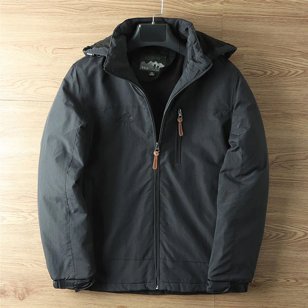 Outdoor Jacket - Zip Front with Hooded Design
