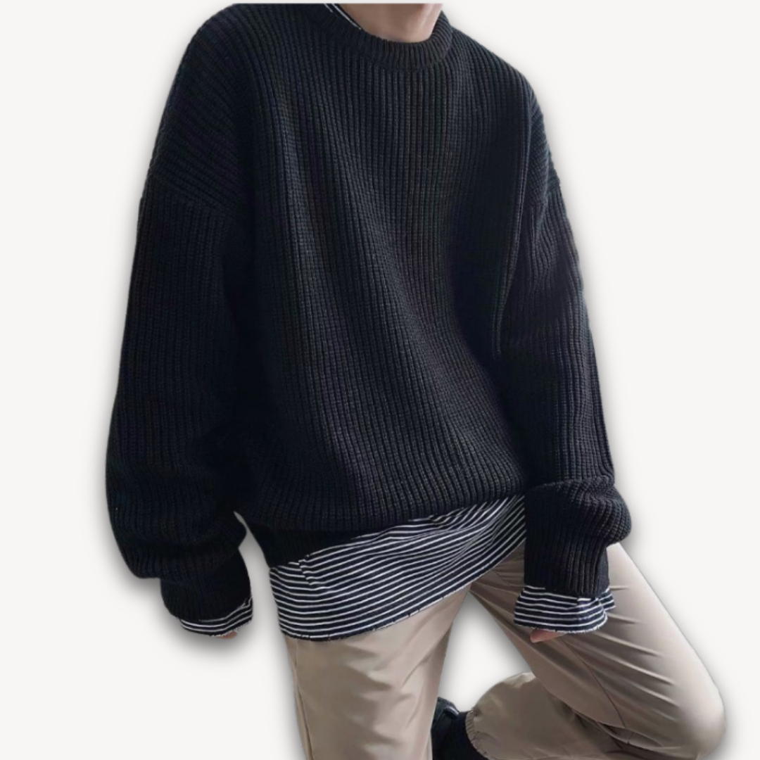 Oversized Knitted Jumper - Casual Loose Fit Pullover