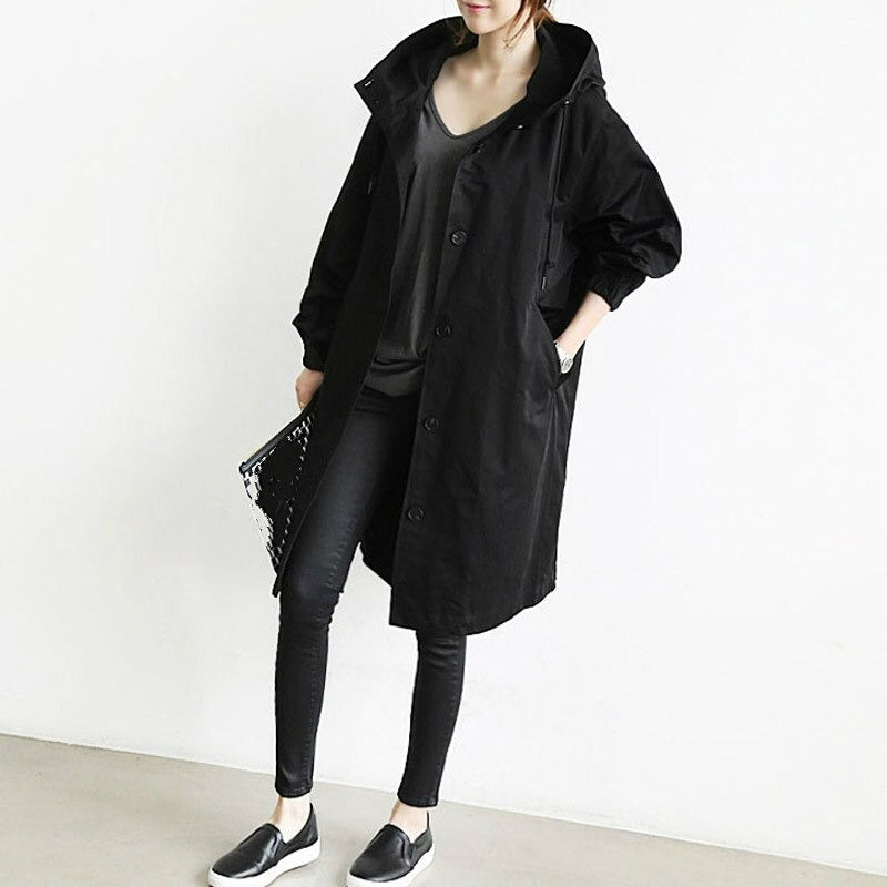 Trench Coat - Button Front Longline with Pockets