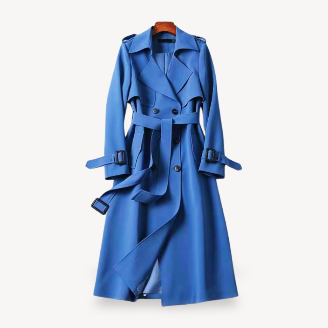 Trench Coat - Classic Double Button Style with Belt