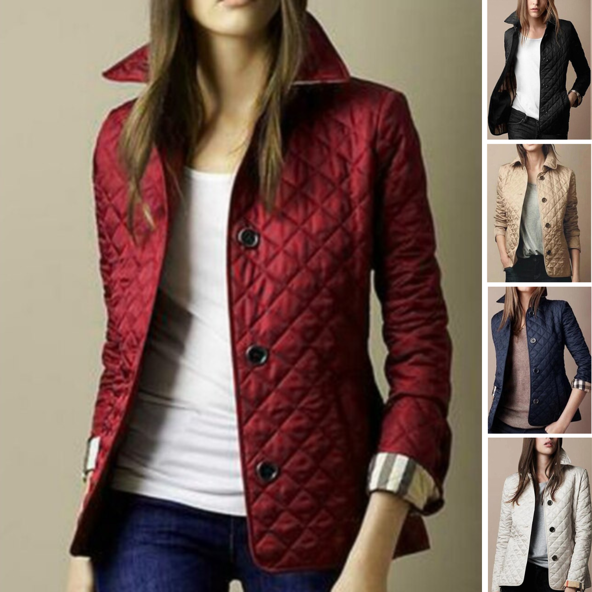 Quilted Jacket - Button Front Lightweight Style