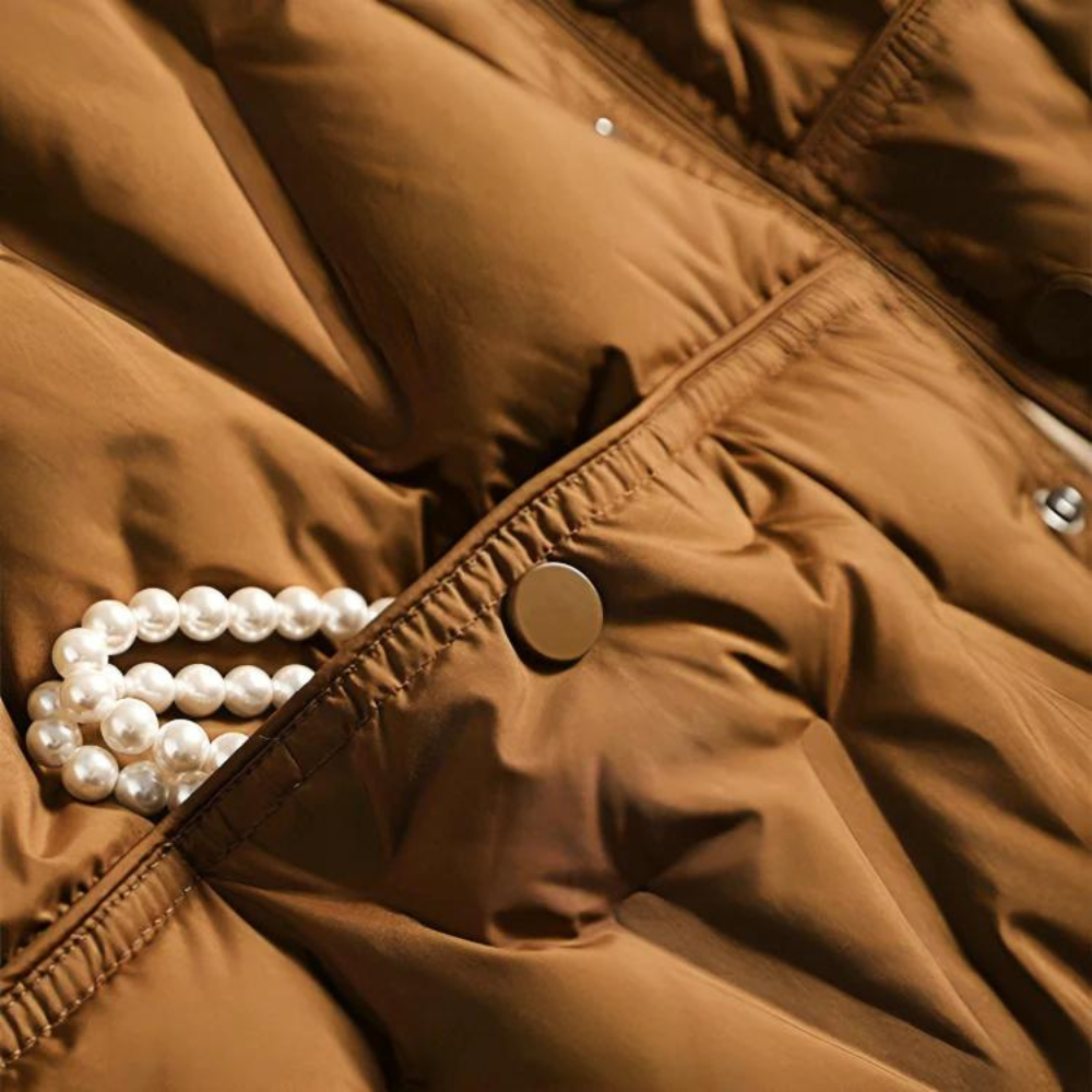 Mid Length Quilted Jacket - Hooded Fit with Button Front