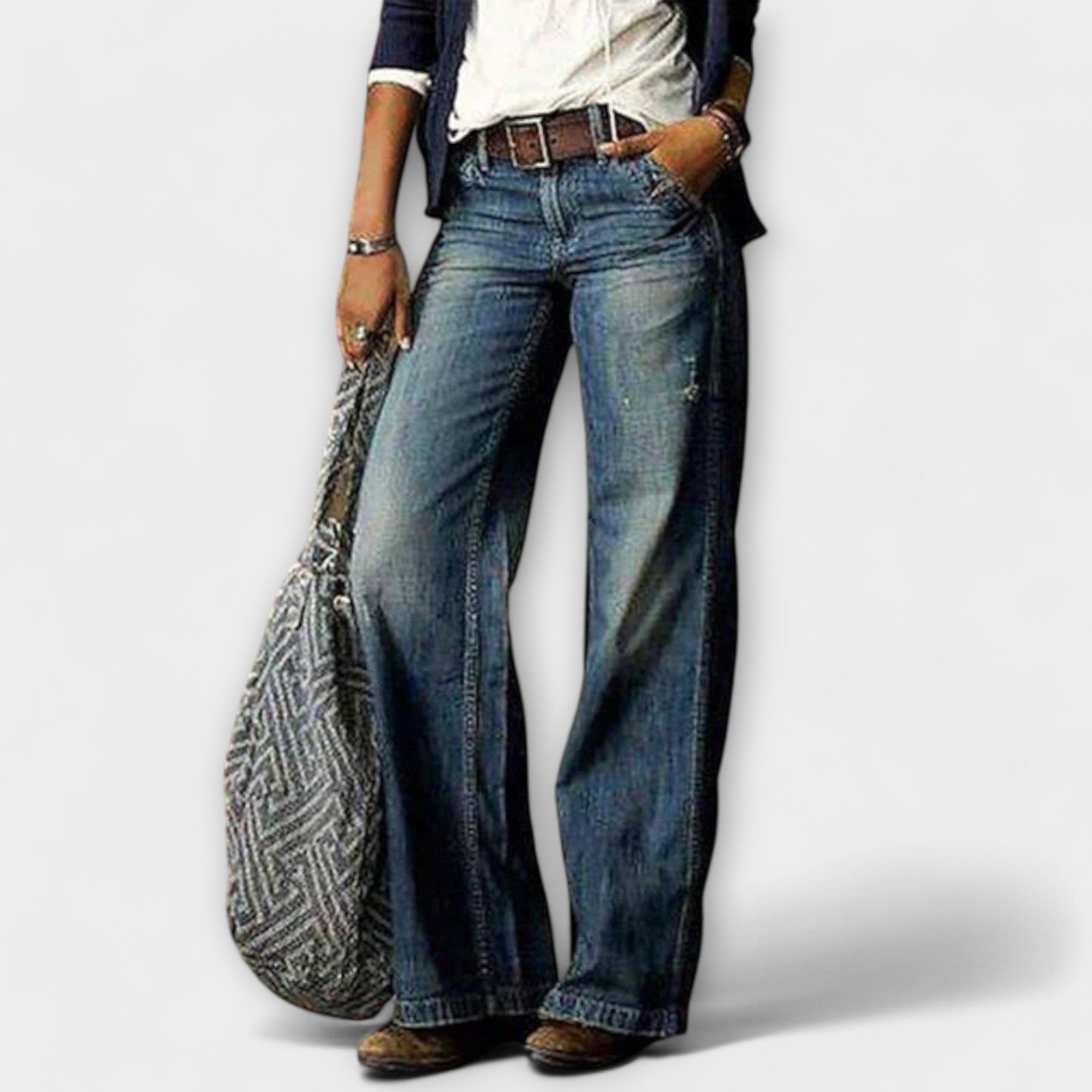 Wide Leg Jeans - Relaxed Fit