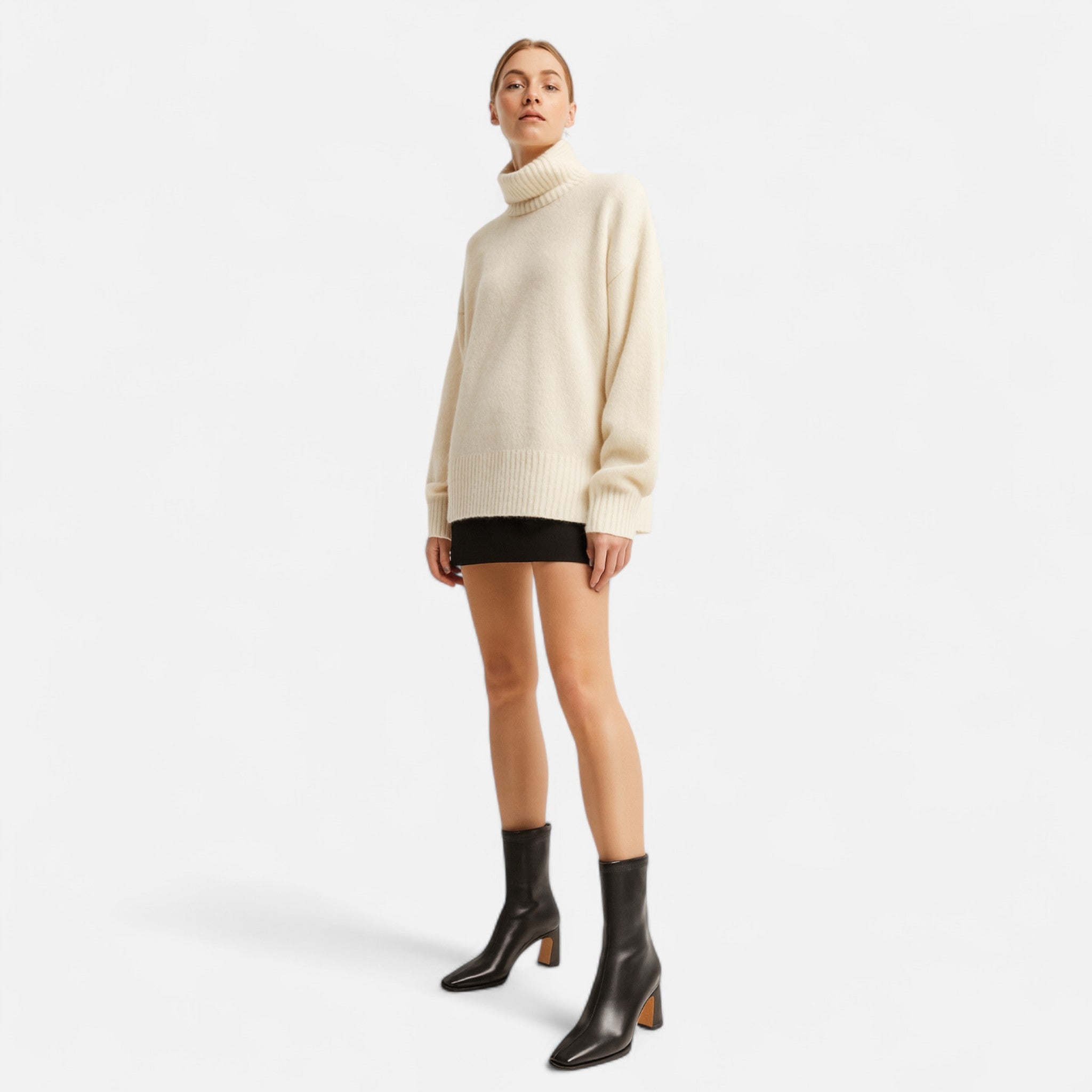 Ankle Boots Winter Women’s | Square Toe Block Heel Warm Lined