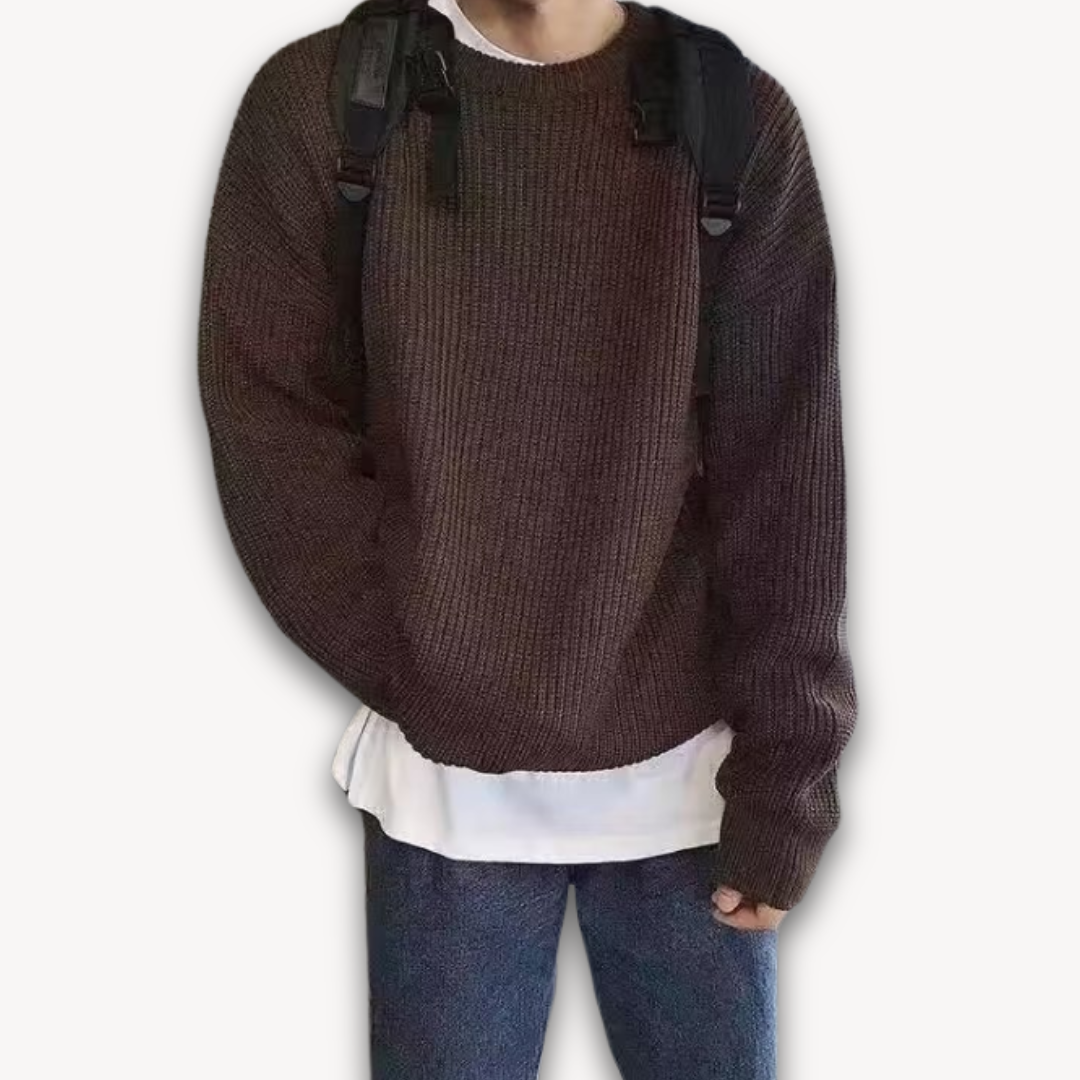 Oversized Knitted Jumper - Casual Loose Fit Pullover