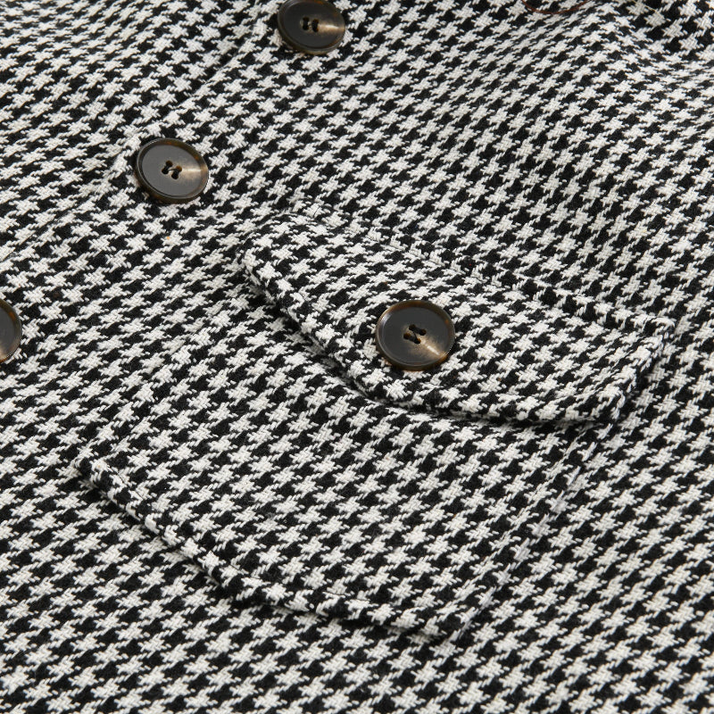 Houndstooth Shirt Jacket | Button Front Classic Style