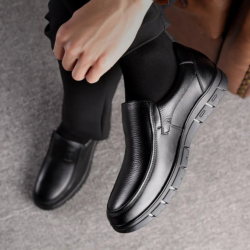 Slip On Loafers - Rounded Toe with Thick Sole Design