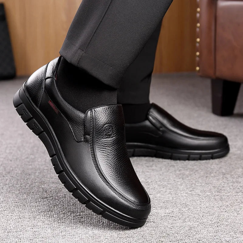 Slip On Loafers - Rounded Toe with Thick Sole Design