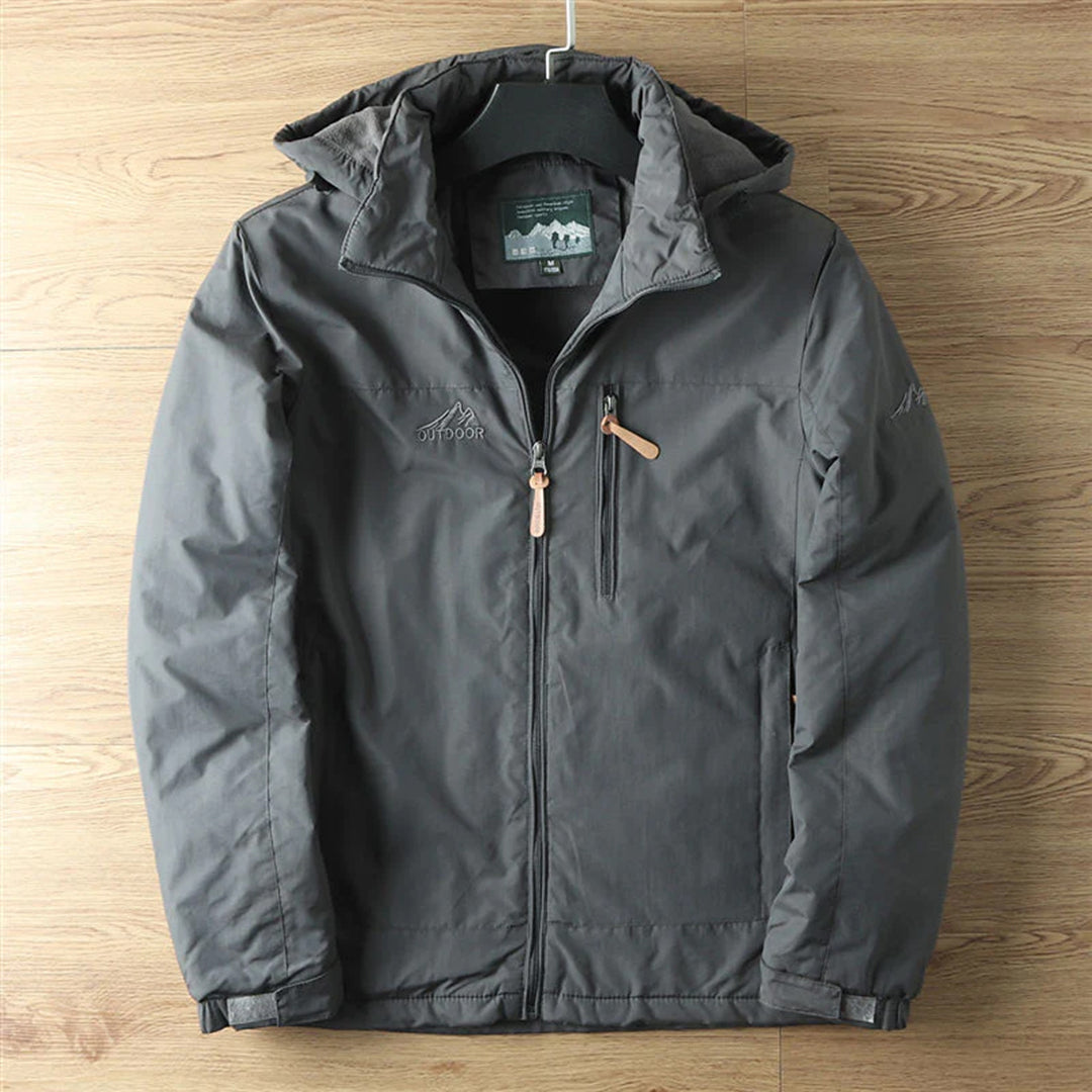 Outdoor Jacket - Zip Front with Hooded Design