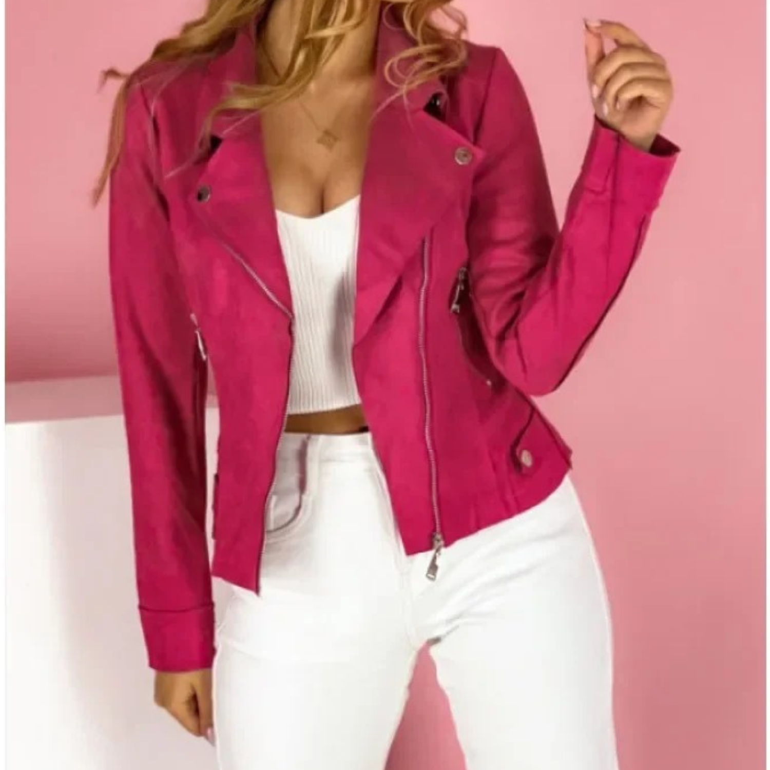 Biker Jacket - Slim Fit Zip Front Style