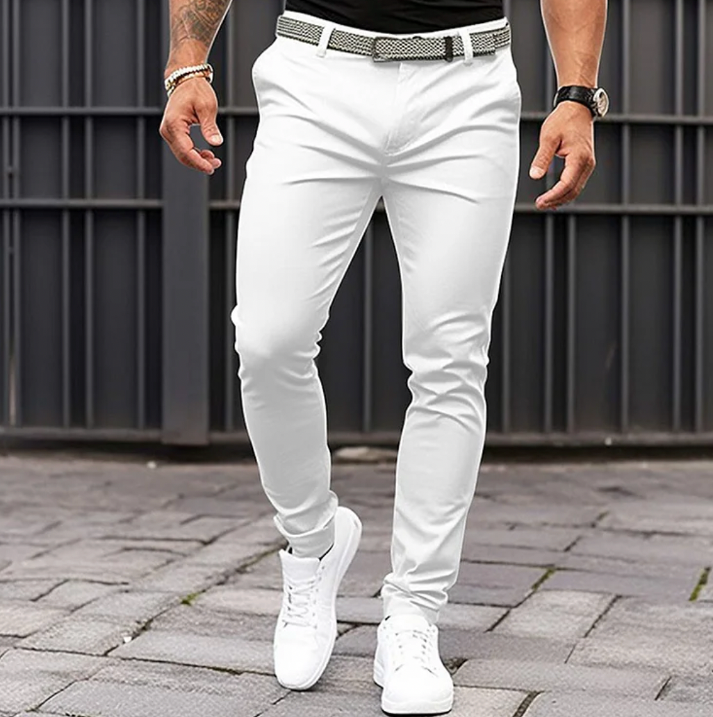 Slim Fit Trousers - Stretch Tapered Jogger Style