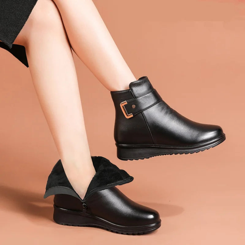 Ankle Boots | Side Zip with Buckle Strap