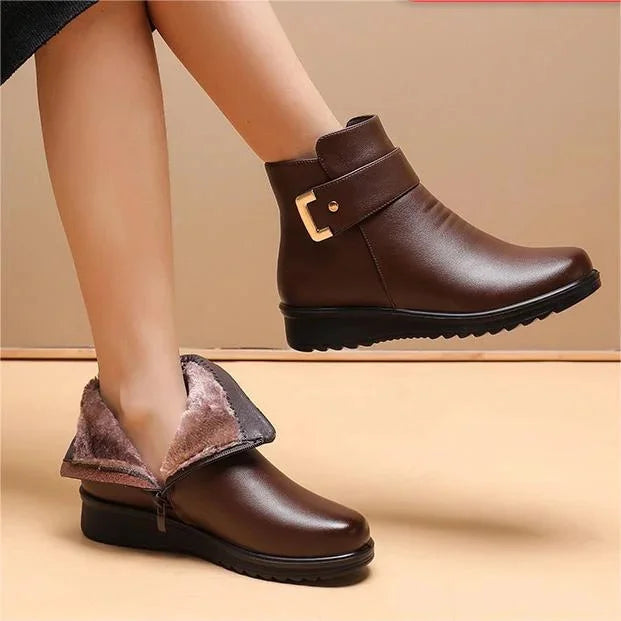 Ankle Boots | Side Zip with Buckle Strap
