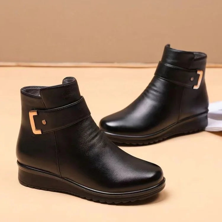 Ankle Boots | Side Zip with Buckle Strap