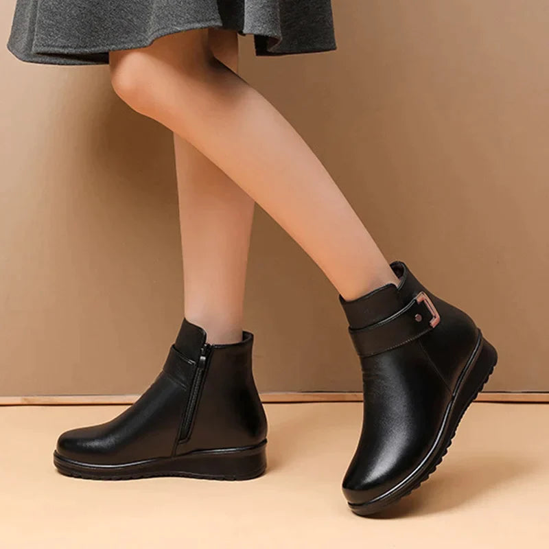 Ankle Boots | Side Zip with Buckle Strap