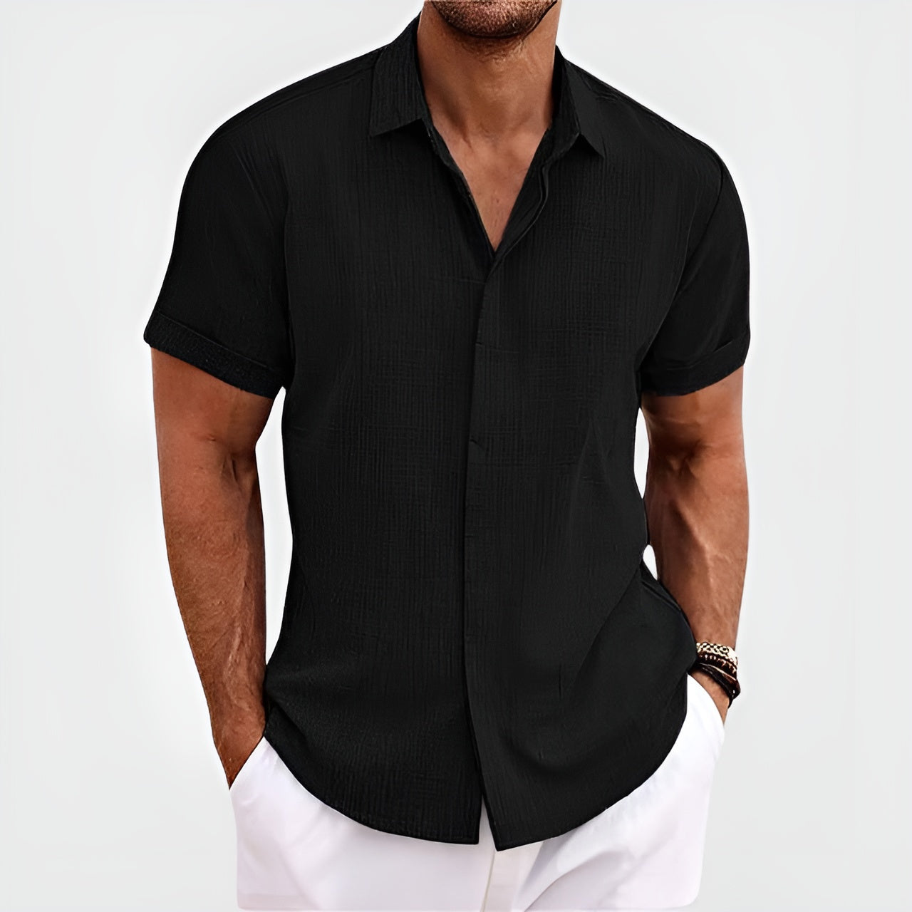 Men's Short Longsleeve Polo Shirt
