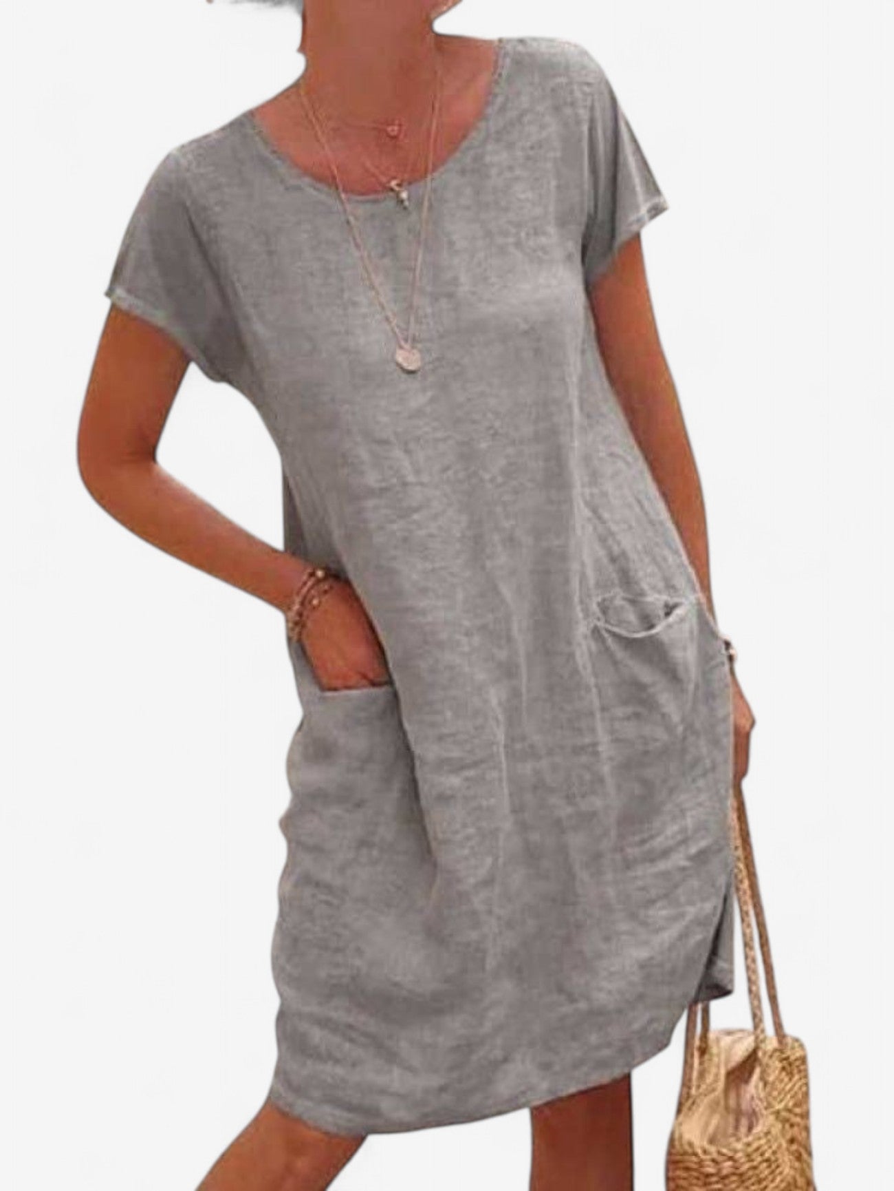 Women's Short Sleeve Summer Midi Dress