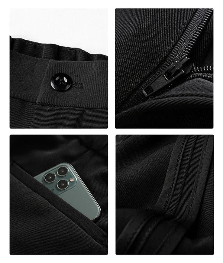 Wide Leg Formal Trousers - Relaxed Draped Fit