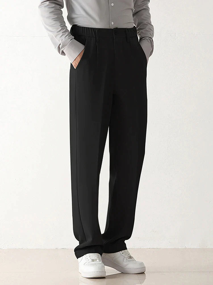 Wide Leg Formal Trousers - Relaxed Draped Fit