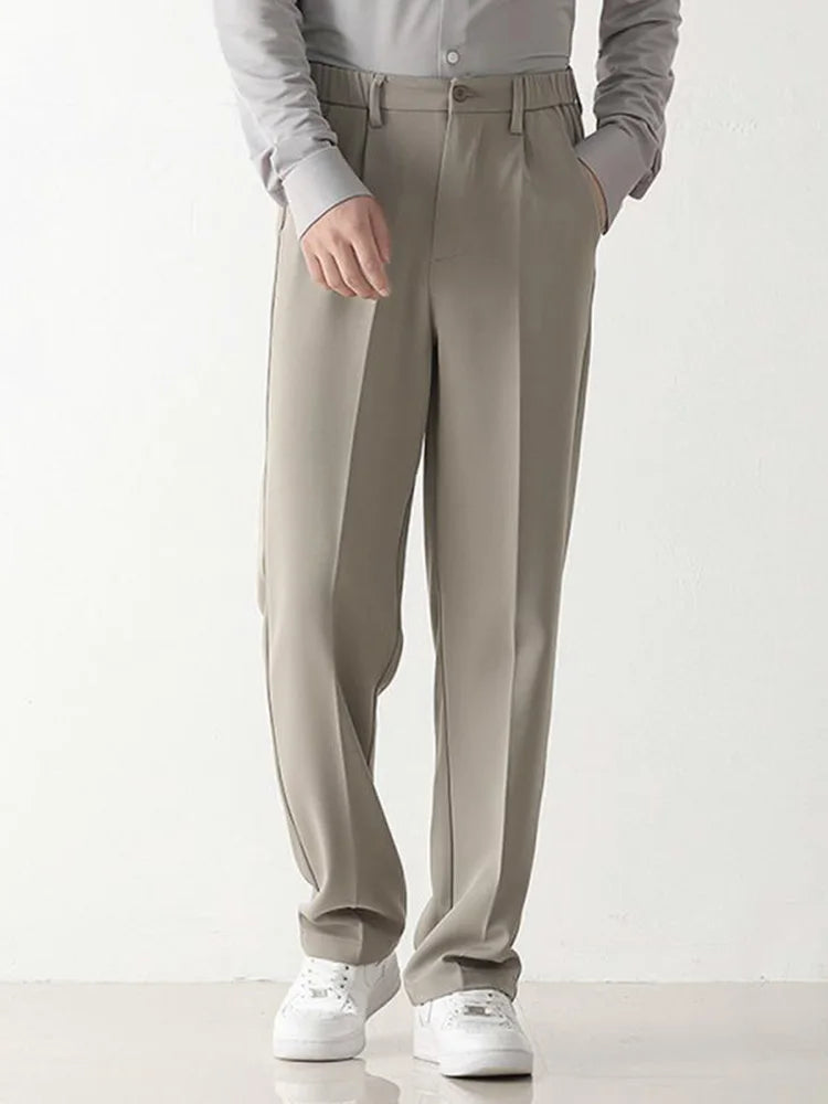 Wide Leg Formal Trousers - Relaxed Draped Fit