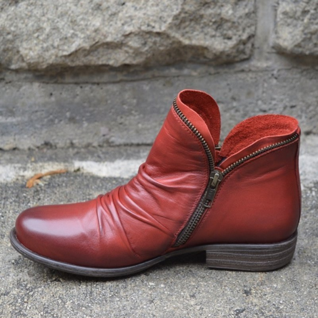 Ankle Boots | Side Zip with Low Block Heel