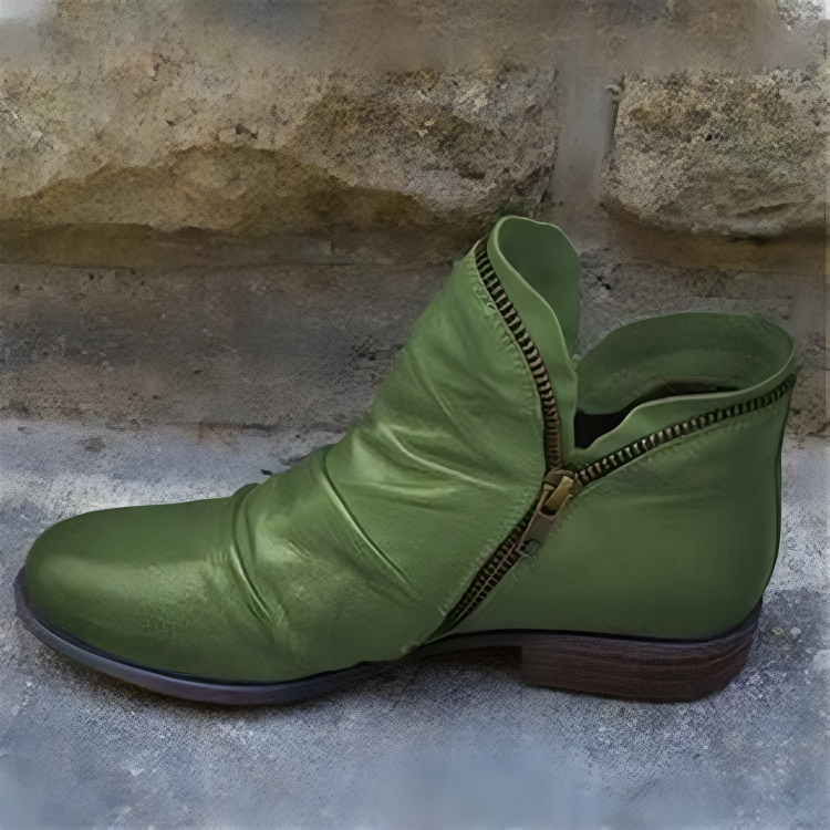 Ankle Boots | Side Zip with Low Block Heel