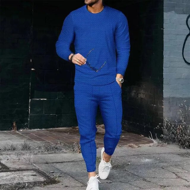 Slim Fit Tracksuit Set - Long Sleeve Top and Joggers