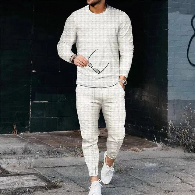 Slim Fit Tracksuit Set - Long Sleeve Top and Joggers