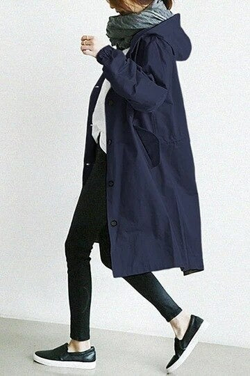 Trench Coat - Button Front Longline with Pockets