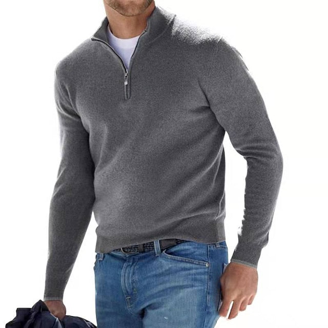 Half Zip Jumper - Casual Fit Pullover for Everyday Wear