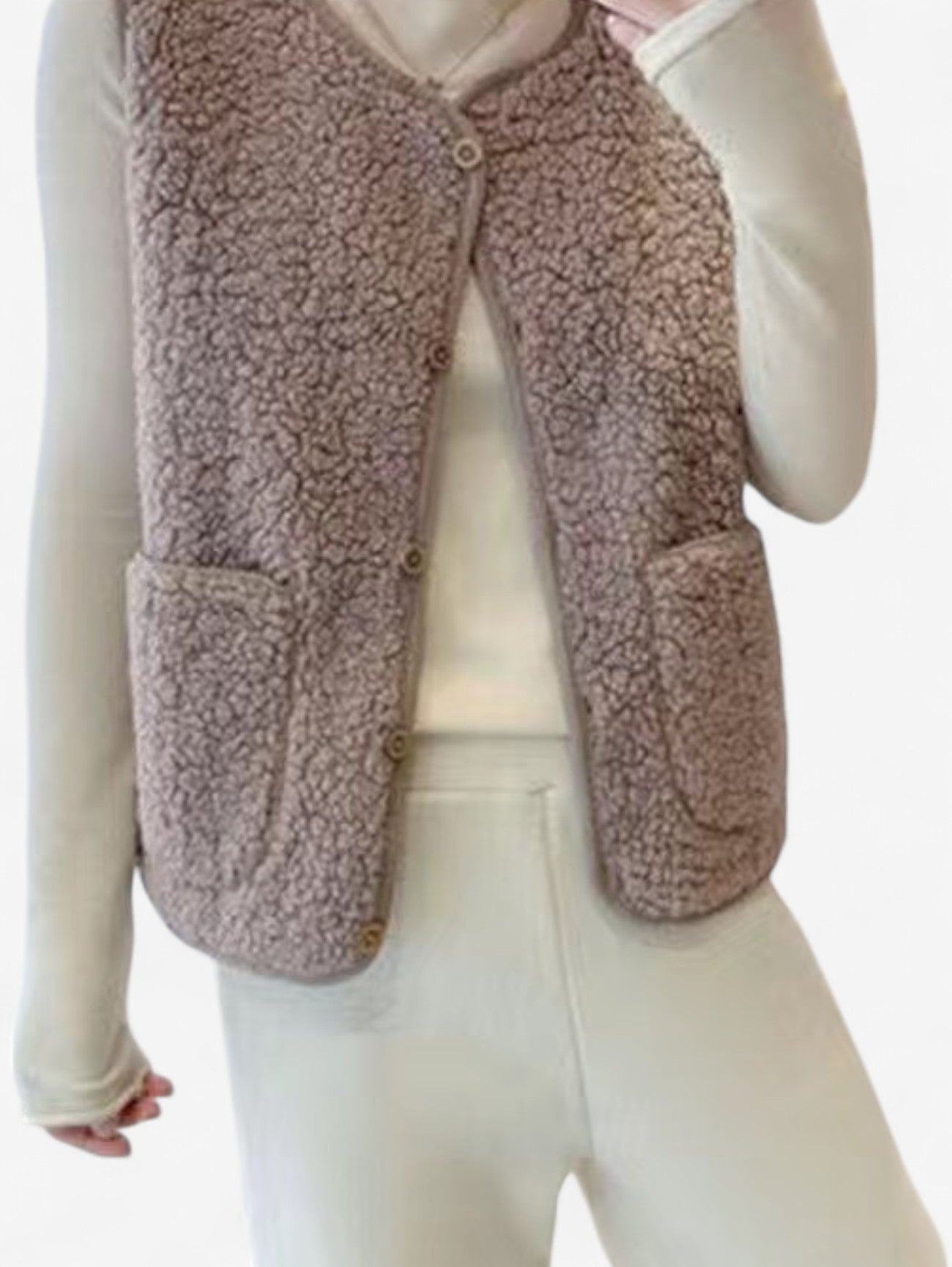 Women’s Sleeveless Button Down Vest Outerwear Jacket