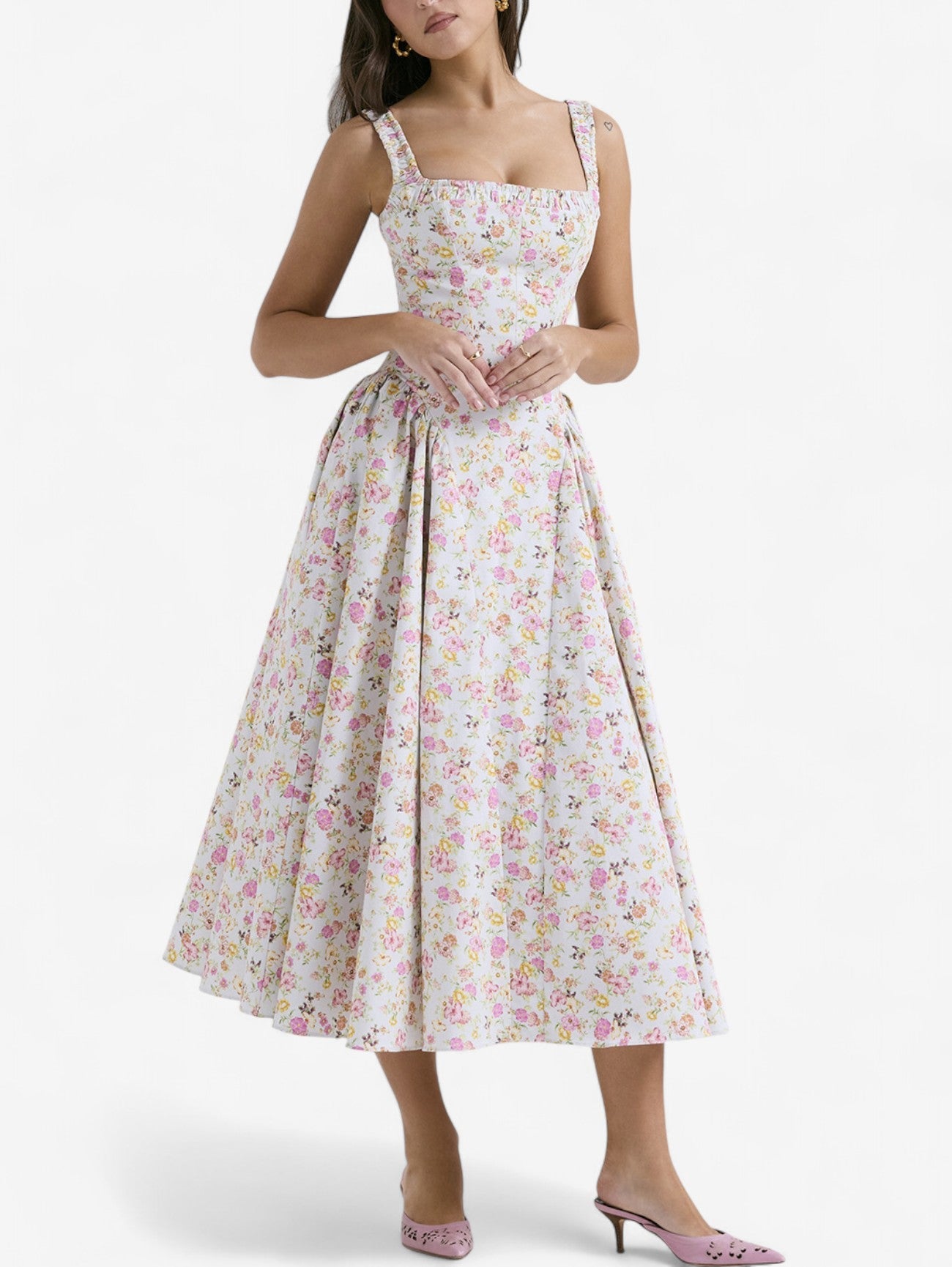 Women’s Wrap Wedding guest Midi Summer Dress